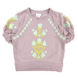 NEW By Anthropologie Puff Sleeve Appliqué Sweatshirt Cottagecore Embroidery Boho